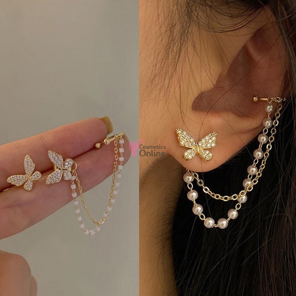 Cercei pentru dama moderni EARR18MM Argintii Set de 1 pereche cu strasuri